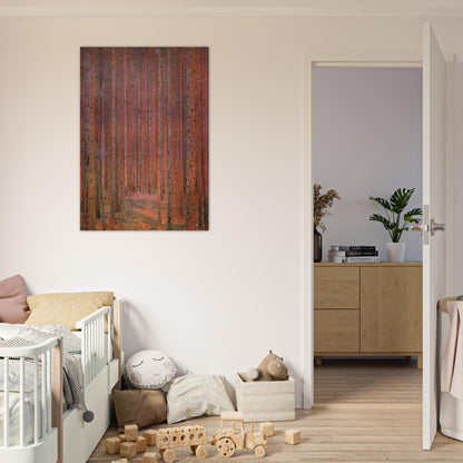 FIR FOREST I - Gustav Klimt Brushed Aluminum Print - 70x100 cm / 28x40 inches | Gustav Klimt Aluminum Print | Gustav Klimt Prints