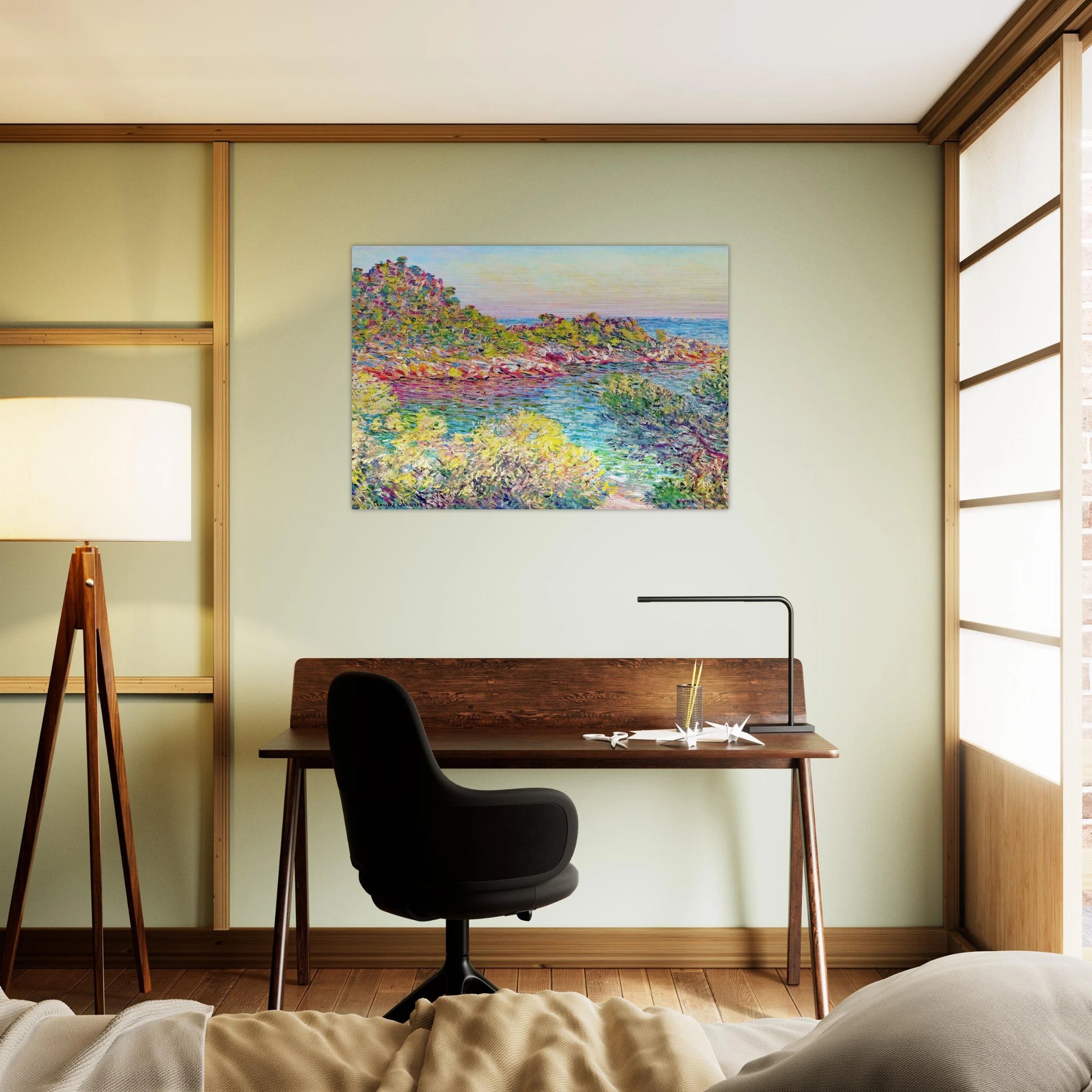 Landscape near Montecarlo - claude monet Brushed Aluminum Print - 70x100 cm / 28x40 inches | claude monet Aluminum Print | claude monet Prints