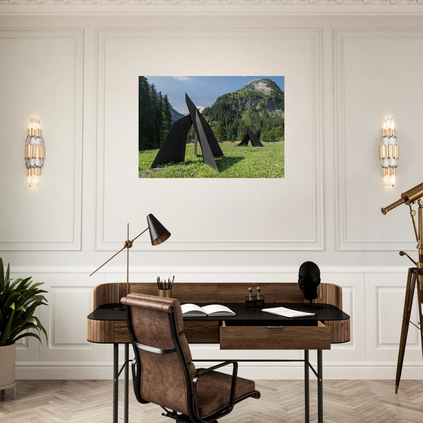 FOUR PLANES ESCARPE 1967 - Alexander Calder Brushed Aluminum Print - 70x100 cm / 28x40 inches | Alexander Calder Aluminum Print | Alexander Calder Prints