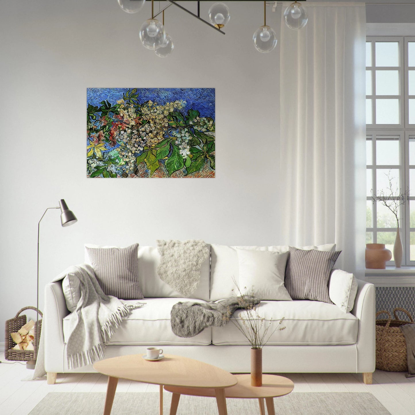 Blossoming Chestnut Branches - Vincent van Gogh Brushed Aluminum Print - 70x100 cm / 28x40 inches | Vincent van Gogh Aluminum Print | Vincent van Gogh Prints