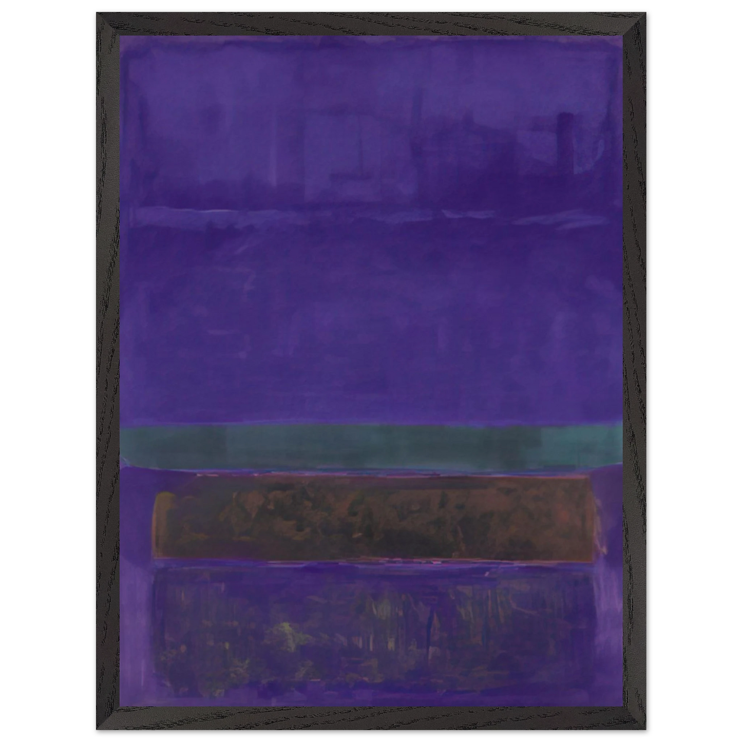 Mark Rothko - Untitled [Blue, Green, and Brown] - 1952 Wall Art - 60x80 cm / 24x32 inches - Premium Wooden Framed Poster With Fine Art Paper-canvas - Wood frame
