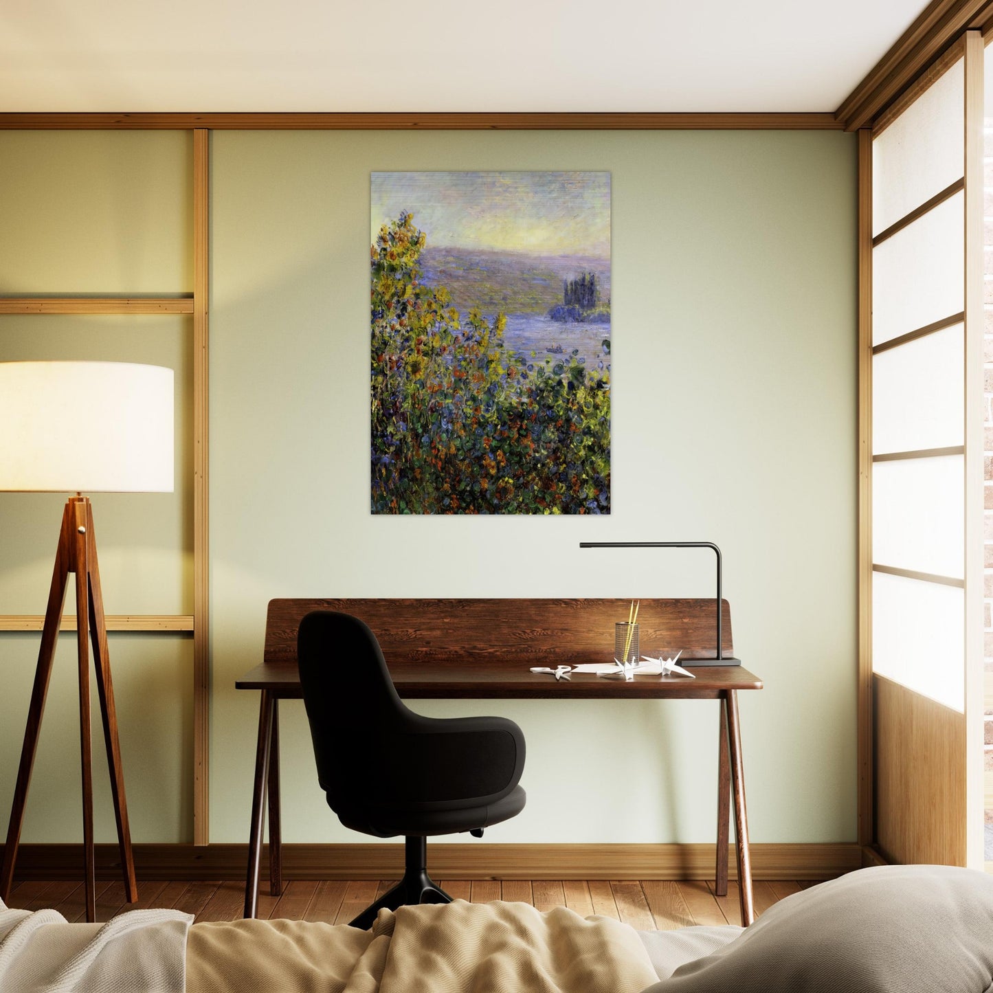 Flowers Beds at Vetheuil - claude monet Brushed Aluminum Print - 70x100 cm / 28x40 inches | claude monet Aluminum Print | claude monet Prints
