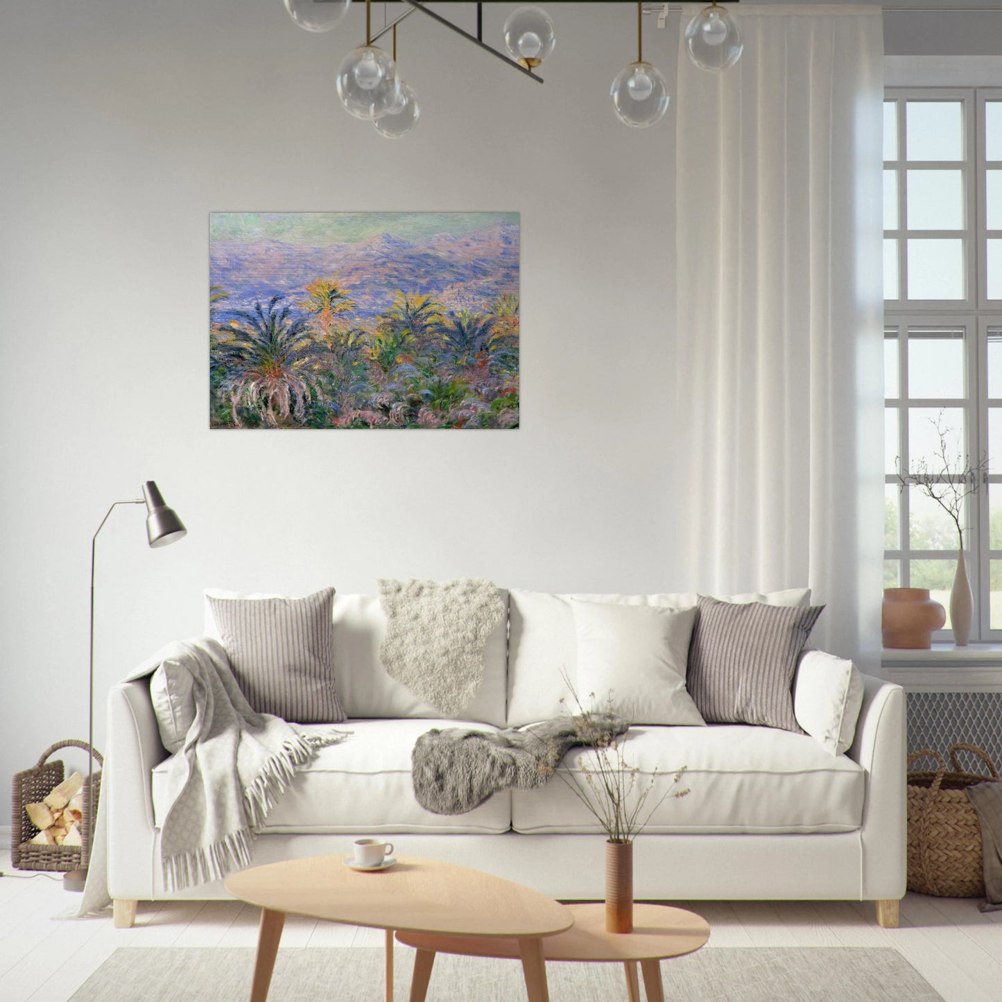 Palm Trees at Bordighera - claude monet Brushed Aluminum Print - 70x100 cm / 28x40 inches | claude monet Aluminum Print | claude monet Prints