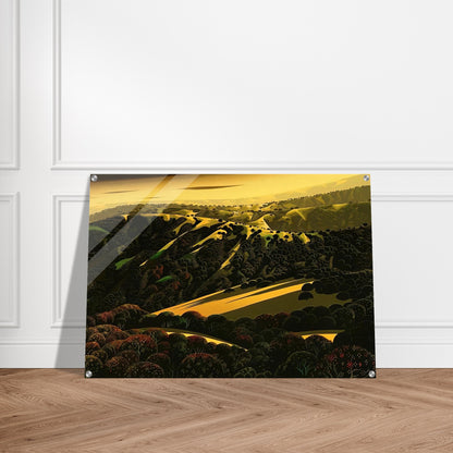 Santa Cruz Mountains - Eyvind Earle Acrylic Print - 70x100 cm / 28x40″ inches