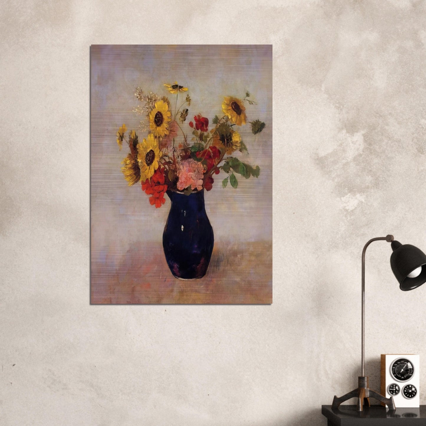 VASE OF FLOWERS - Odilon Redon Brushed Aluminum Print - 70x100 cm / 28x40 inches | Odilon Redon Aluminum Print | Odilon Redon Prints