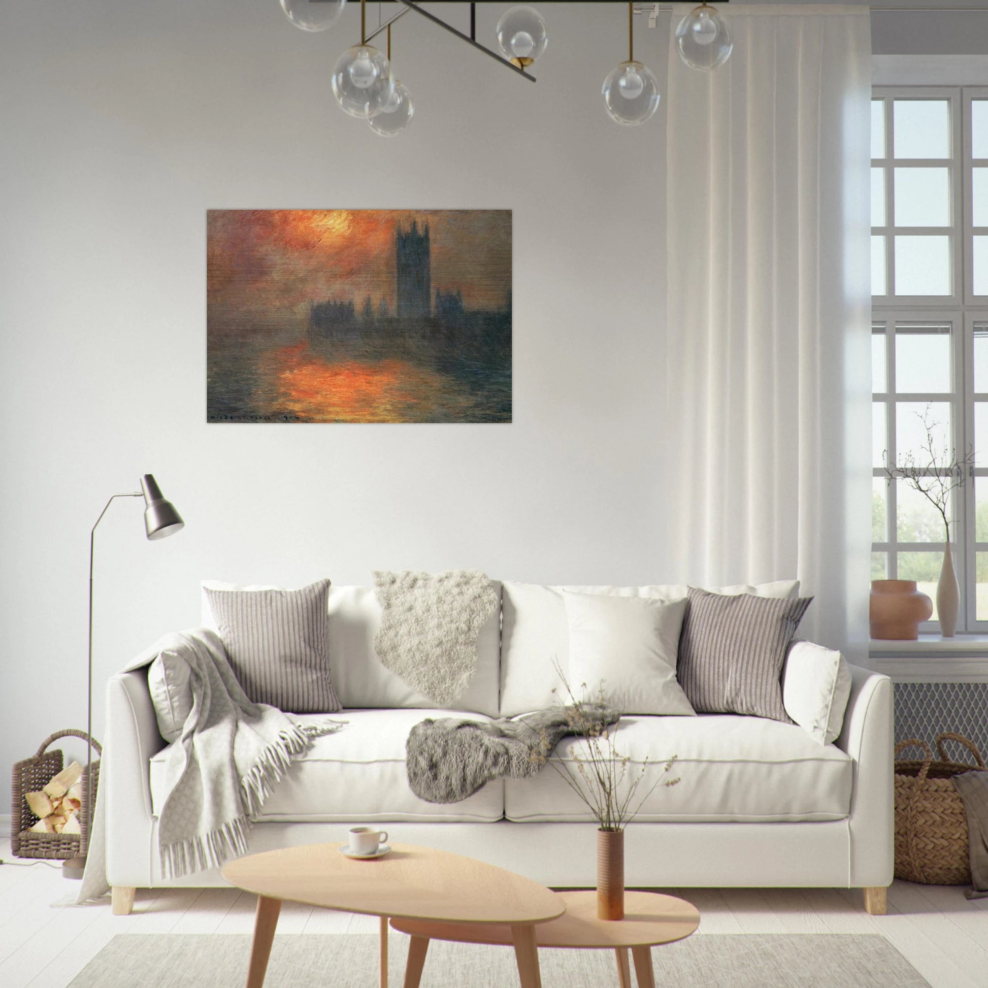 Houses of Parliament, Sunset - claude monet Brushed Aluminum Print - 70x100 cm / 28x40 inches | claude monet Aluminum Print | claude monet Prints