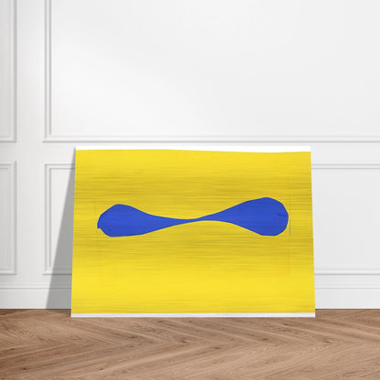 Blue Form on Yellow - Ellsworth Kelly Brushed Aluminum Print - 70x100 cm / 28x40 inches | Ellsworth Kelly Aluminum Print | Ellsworth Kelly Prints