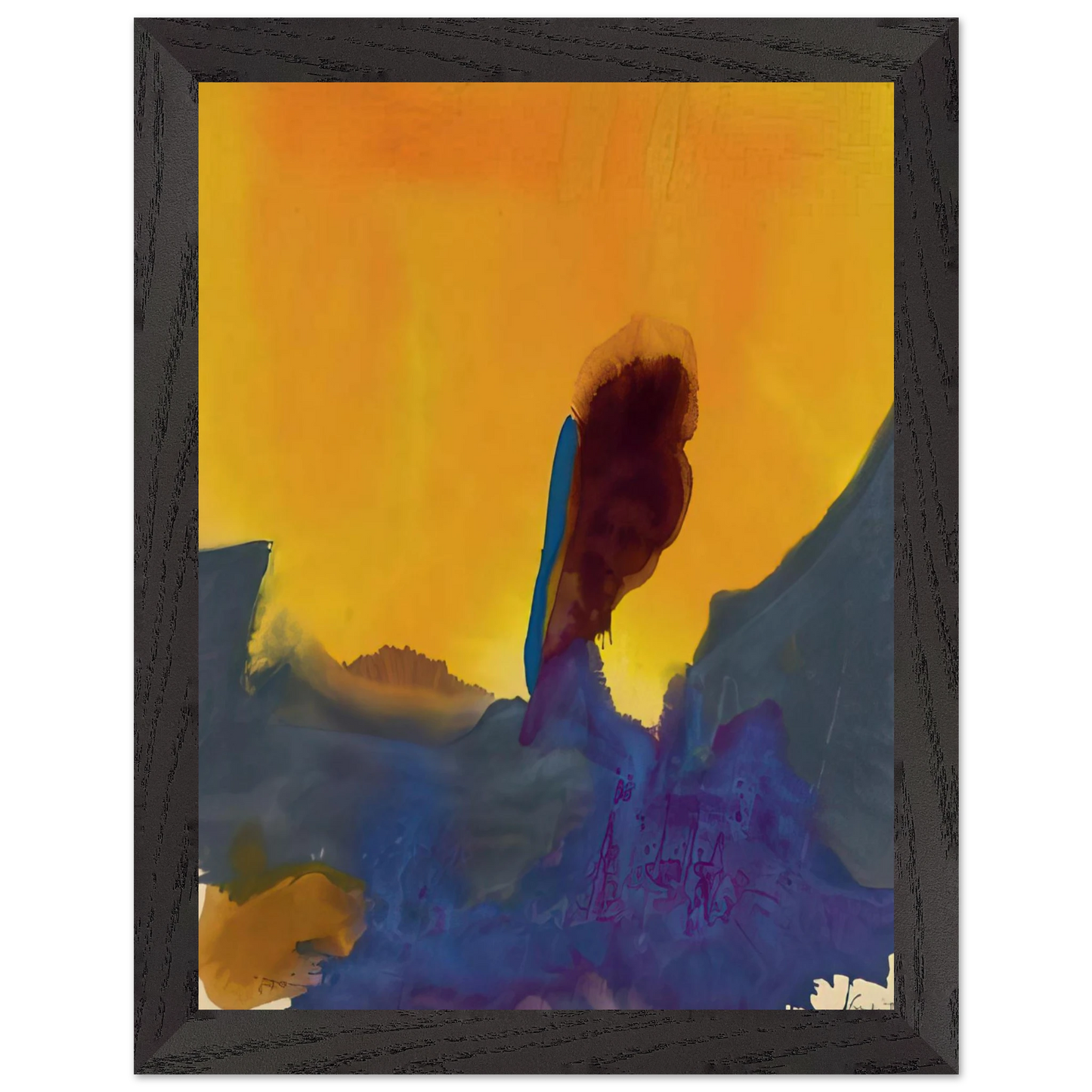 Helen Frankenthaler - Glow II - 1968 Wall art - 60x80 cm / 24x32 inches - Premium Wooden Framed Poster With Fine Art Paper-canvas - Wood frame