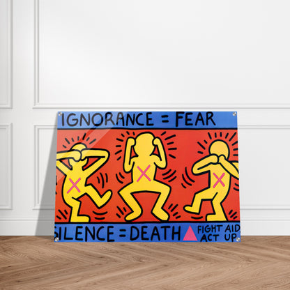 IGNORANCE FEAR 1989 - Keith Haring Acrylic Print - 70x100 cm / 28x40″ inches