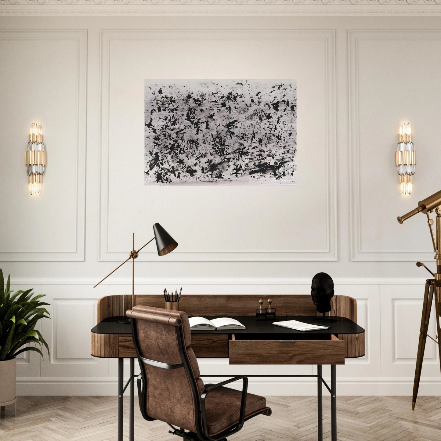Untitled - 1962 - Henri Michaux Brushed Aluminum Print - 70x100 cm / 28x40 inches | Henri Michaux Aluminum Print | Henri Michaux Prints