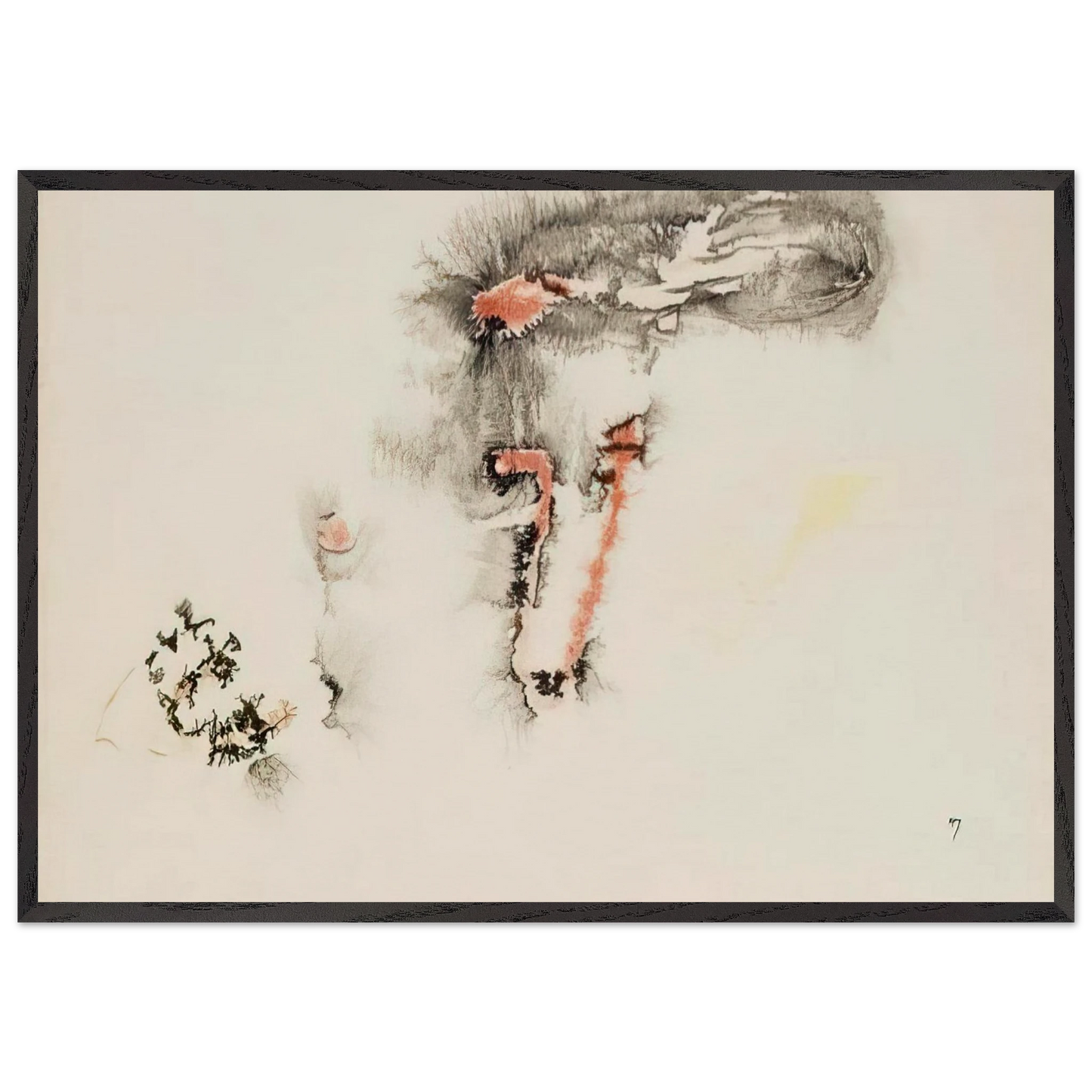 Untitled N23 - Henri Michaux 70x100 cm / 28x40 inches Framed Art Print – Black Wooden Frame