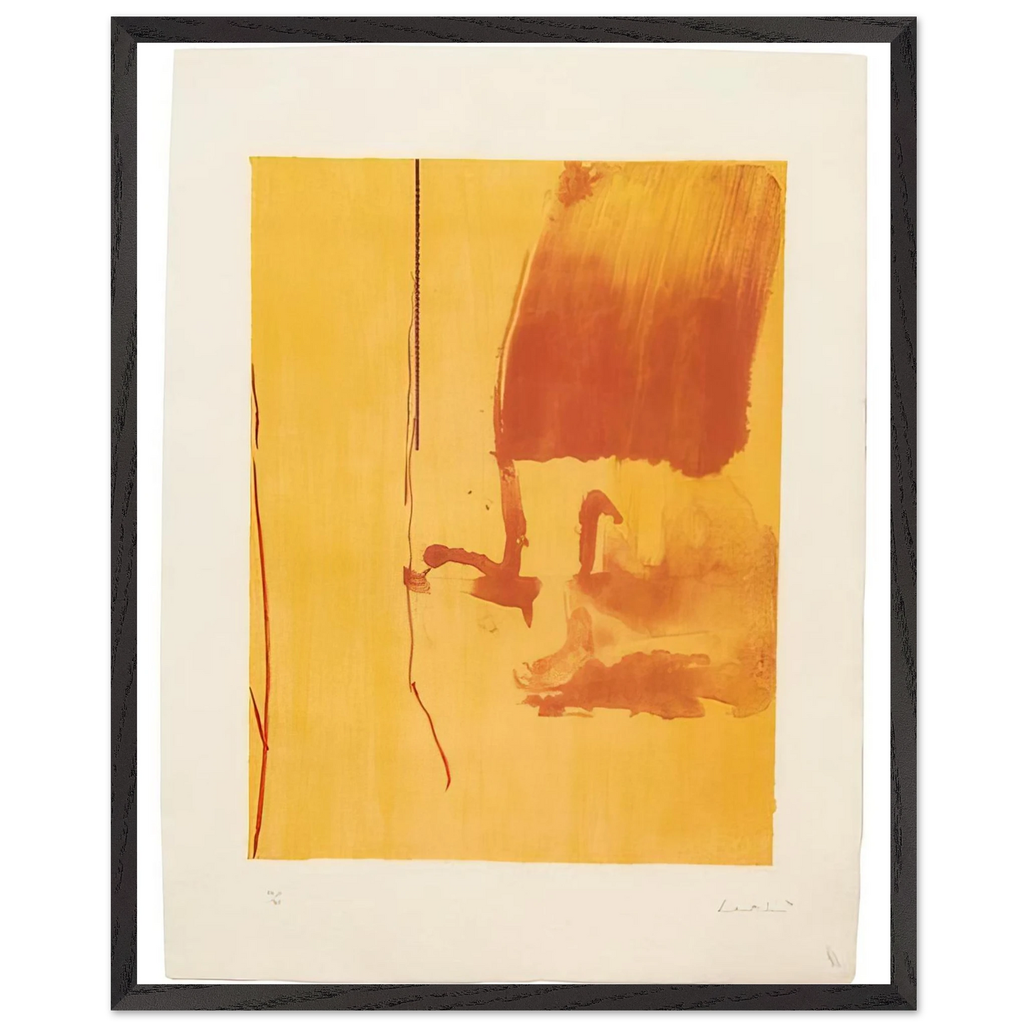 Helen Frankenthaler - Harvest - 1976 Wall art - 27x35 cm / 11x14 inches - Premium Wooden Framed Poster With Fine Art Paper-canvas - Black frame
