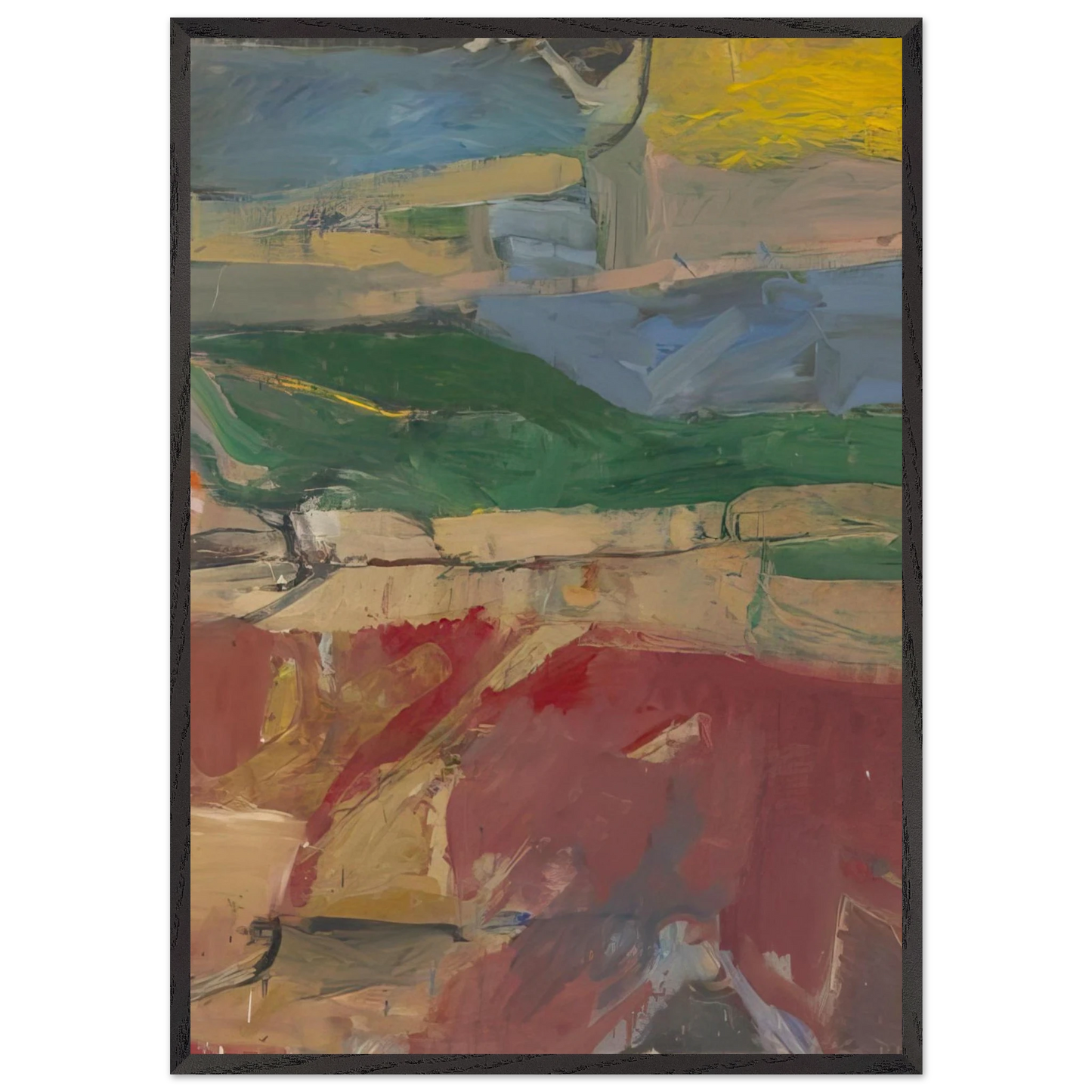 Berkeley 32 - Richard Diebenkorn 70x100 cm / 28x40 inches Framed Art Print – Black Wooden Frame