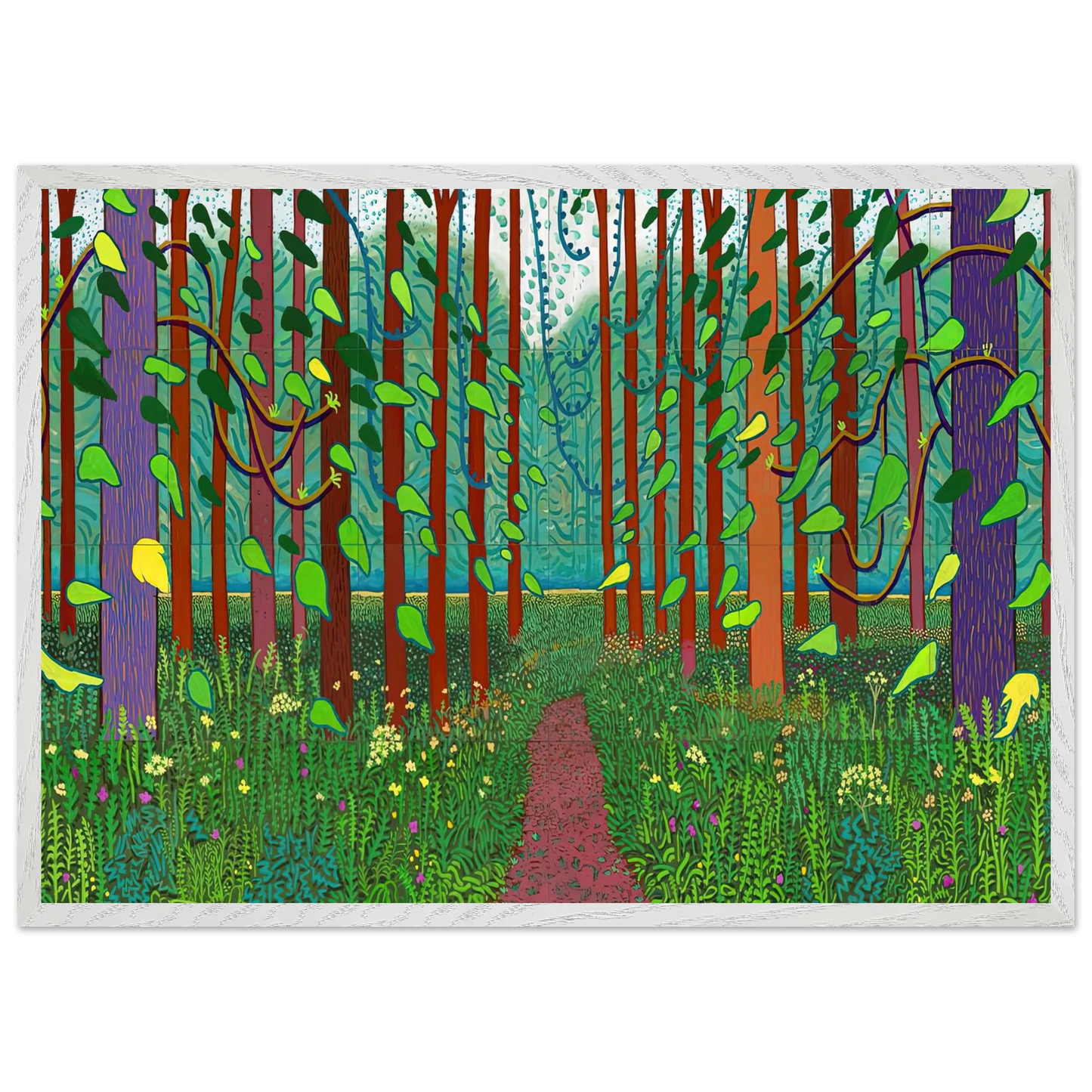 David Hockney - David Hockney Wall art - A2 (42 x 59.4  cm) - Premium Wooden Framed Poster With Fine Art Paper-canvas - Wood frame