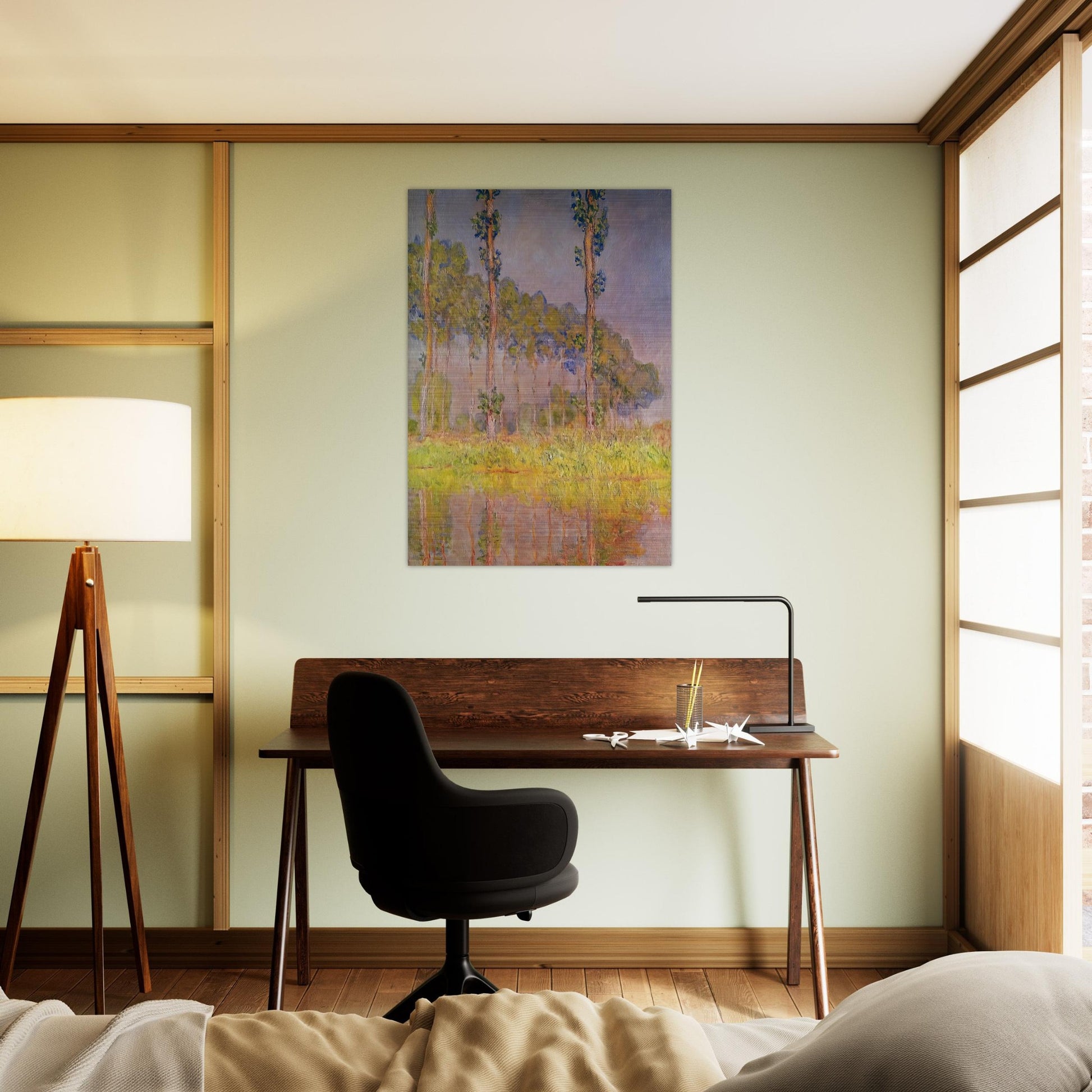 Three Trees in Spring - claude monet Brushed Aluminum Print - 70x100 cm / 28x40 inches | claude monet Aluminum Print | claude monet Prints