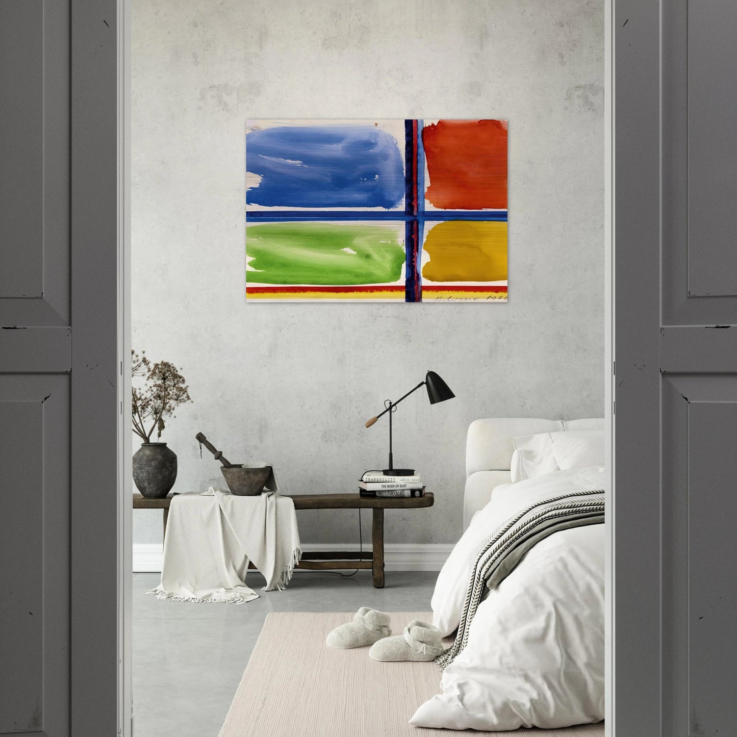 Fensterkreuz II - 1966 - Blinky Palermo Brushed Aluminum Print - 70x100 cm / 28x40 inches | Blinky Palermo Aluminum Print | Blinky Palermo Prints