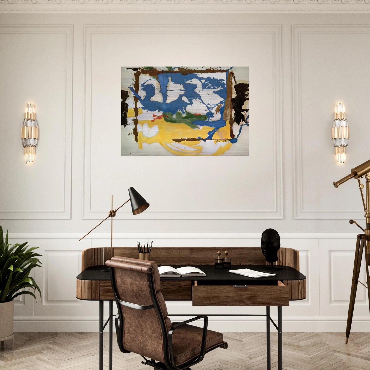 Swan Lake #2 - 1961 - Helen Frankenthaler Brushed Aluminum Print - 70x100 cm / 28x40 inches | Helen Frankenthaler Aluminum Print | Helen Frankenthaler Prints