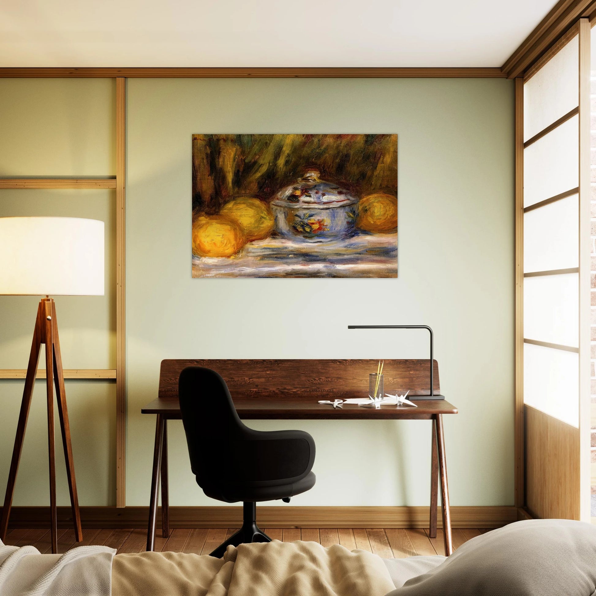 Sugar Bowl and Lemons - Pierre-Auguste Renoir Brushed Aluminum Print - 70x100 cm / 28x40 inches | Pierre-Auguste Renoir Aluminum Print | Pierre-Auguste Renoir Prints
