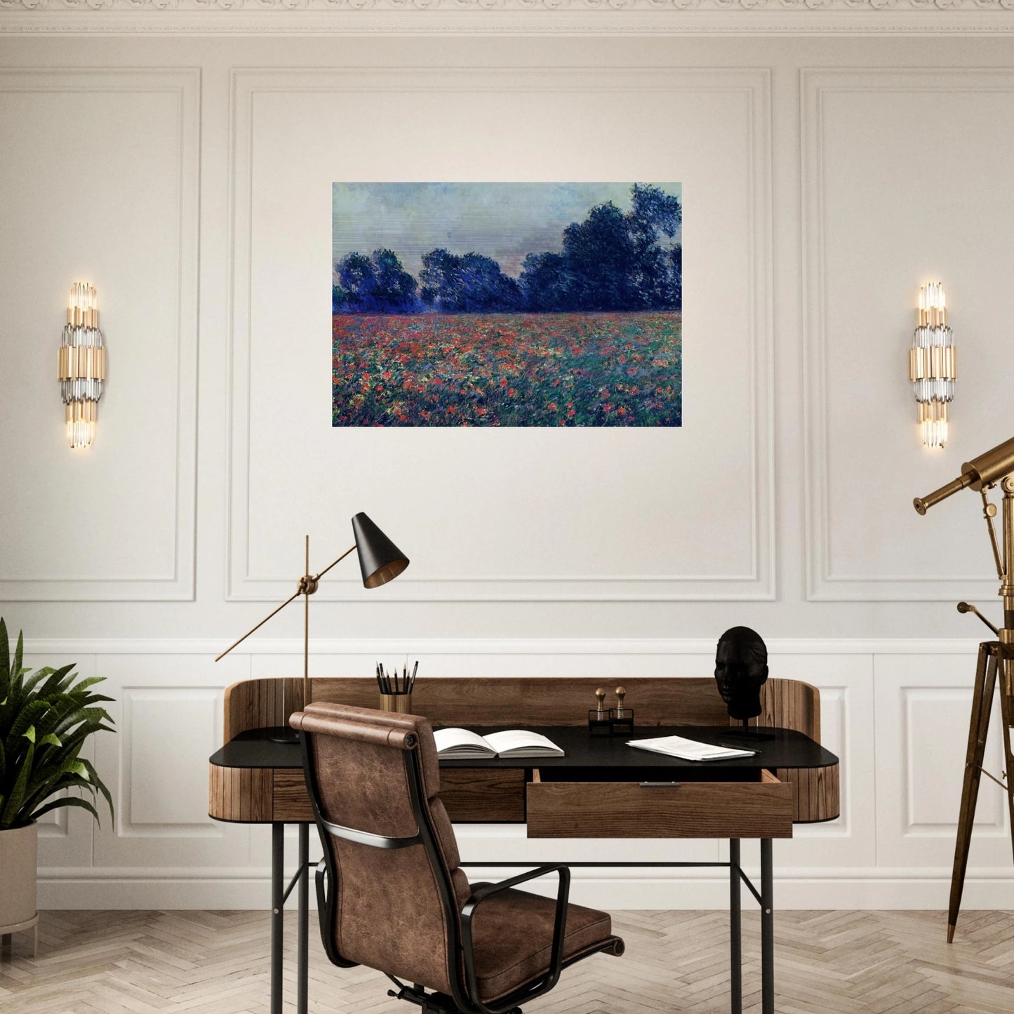 Poppies at Giverny - claude monet Brushed Aluminum Print - 70x100 cm / 28x40 inches | claude monet Aluminum Print | claude monet Prints