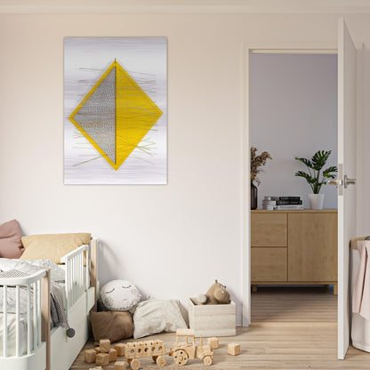 PETITE LOSANGE JAUNE - Jesus Rafael Soto Brushed Aluminum Print - 70x100 cm / 28x40 inches | Jesus Rafael Soto Aluminum Print | Jesus Rafael Soto Prints