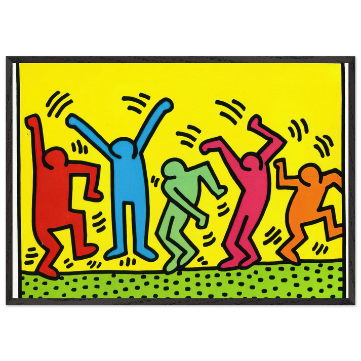 UNTITLED DANCE 1987 N2 - Keith Haring 70x100 cm / 28x40 inches Framed Art Print – Black Wooden Frame | Keith Haring Art For Sale