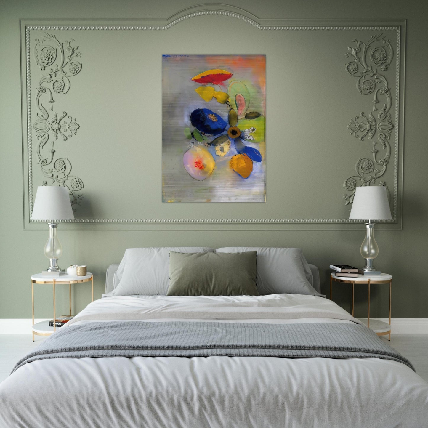 FLOWERS 3 - Odilon Redon Brushed Aluminum Print - 70x100 cm / 28x40 inches | Odilon Redon Aluminum Print | Odilon Redon Prints