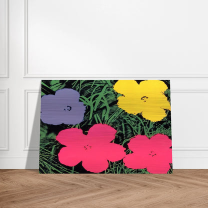 Flowers - Andy Warhol Brushed Aluminum Print - 70x100 cm / 28x40 inches | Andy Warhol Aluminum Print | Andy Warhol Prints