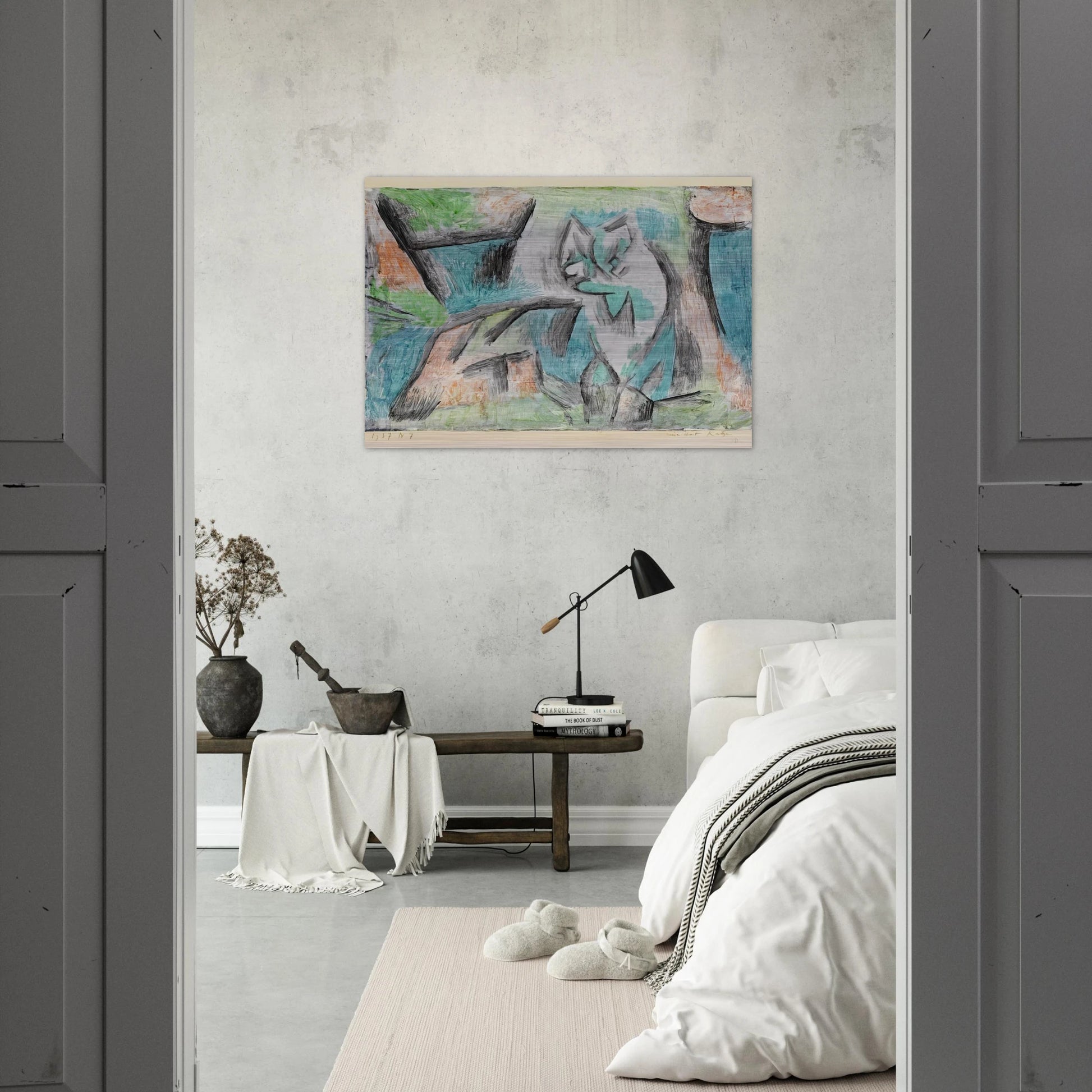 A KIND OF CAT 1937 - Paul Klee Brushed Aluminum Print - 70x100 cm / 28x40 inches | Paul Klee Aluminum Print | Paul Klee Prints