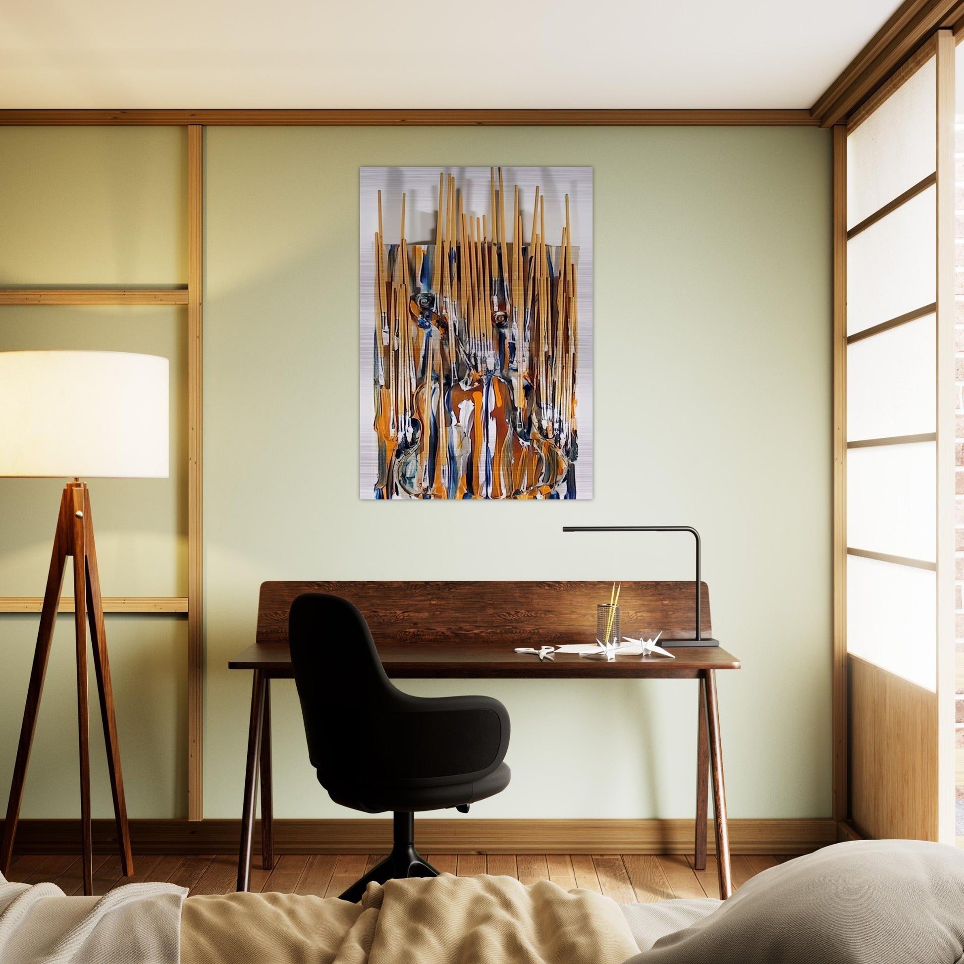 Paintbrushes  Violin - II - 1980 - Arman Brushed Aluminum Print - 70x100 cm / 28x40 inches | Arman Aluminum Print | Arman Prints