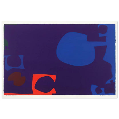 Blue and Deep Violet with Orange, Brown and Green - 1970 - Patrick Heron Art Prints - 100x150 cm / 40x60″ inches | Patrick Heron Poster | Patrick Heron Prints