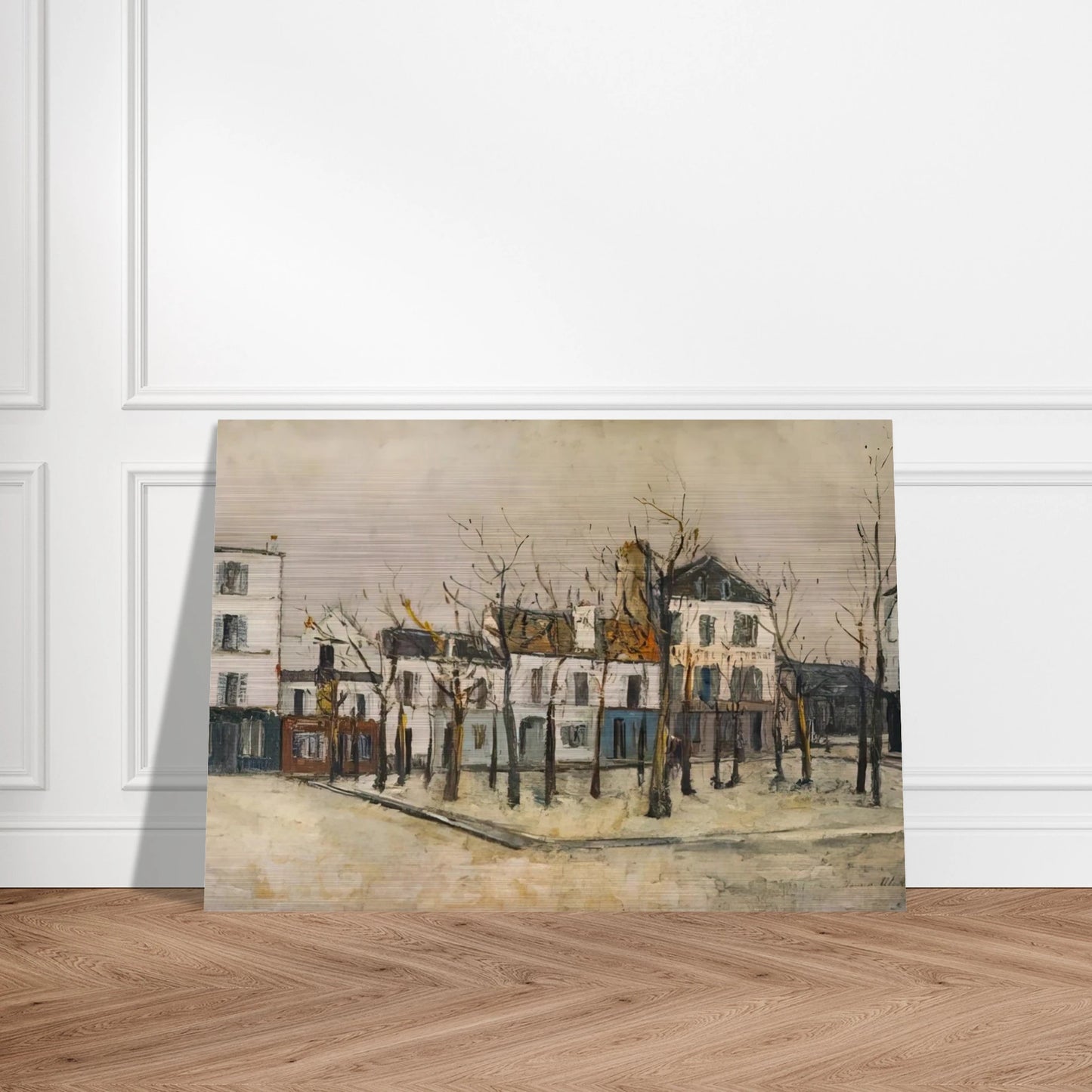 LA PLACE DU TERTRE 1910 - Maurice Utrillo Brushed Aluminum Print - 70x100 cm / 28x40 inches | Maurice Utrillo Aluminum Print | Maurice Utrillo Prints