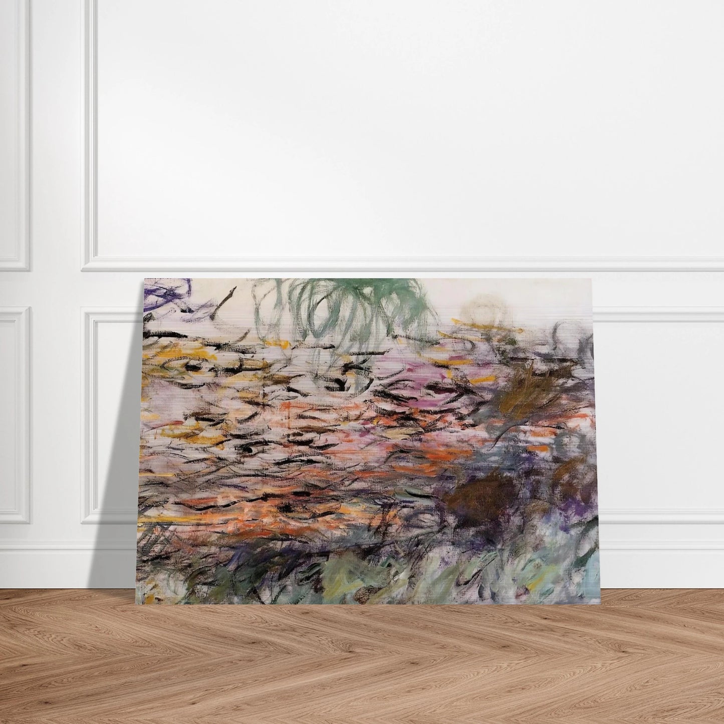 Water Lilies right half - claude monet Brushed Aluminum Print - 70x100 cm / 28x40 inches | claude monet Aluminum Print | claude monet Prints