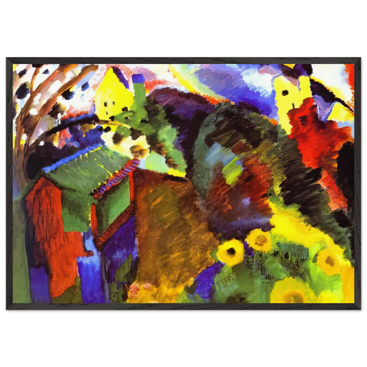 MURNAU GARDEN 1910 - Wassily Kandinsky 70x100 cm / 28x40 inches Framed Art Print – Black Wooden Frame