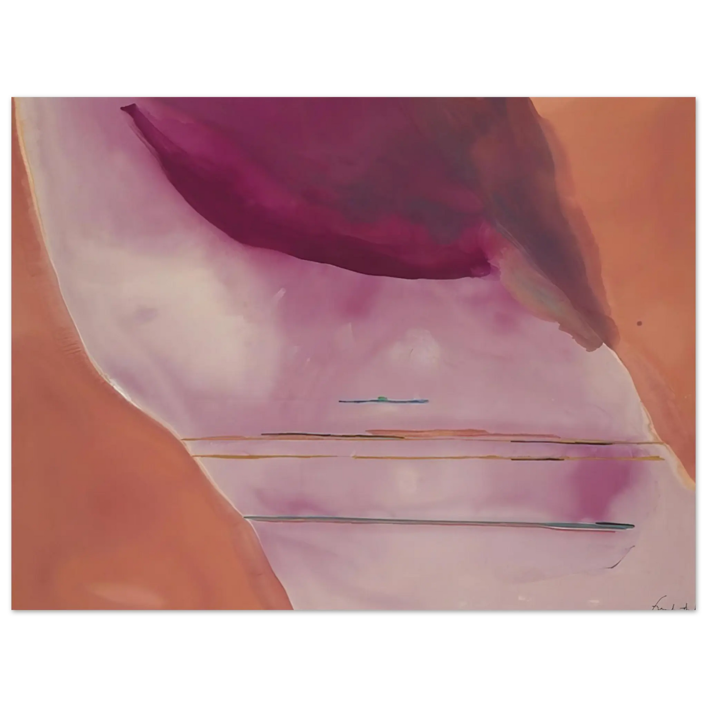 Helen Frankenthaler - Pendulum - 1972 Wall art - 30x30 cm / 12x12 Inches - Premium Wooden Framed Poster With Fine Art Paper - Black frame