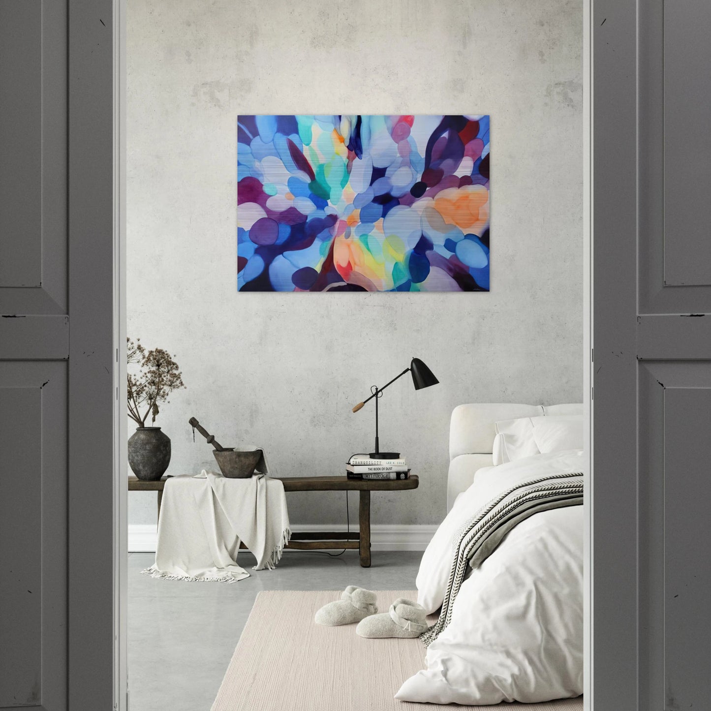 Through Sleep to Orange - Alice Baber Brushed Aluminum Print - 70x100 cm / 28x40 inches | Alice Baber Aluminum Print | Alice Baber Prints