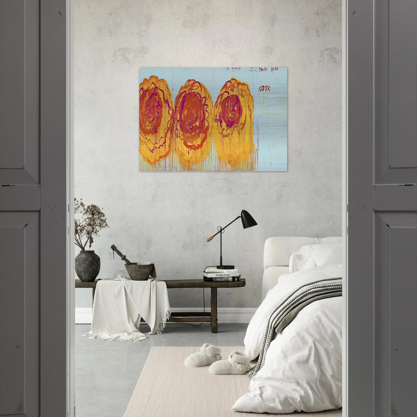 The Rose  I  - Cy Twombly Brushed Aluminum Print - 70x100 cm / 28x40 inches | Cy Twombly Aluminum Print | Cy Twombly Prints