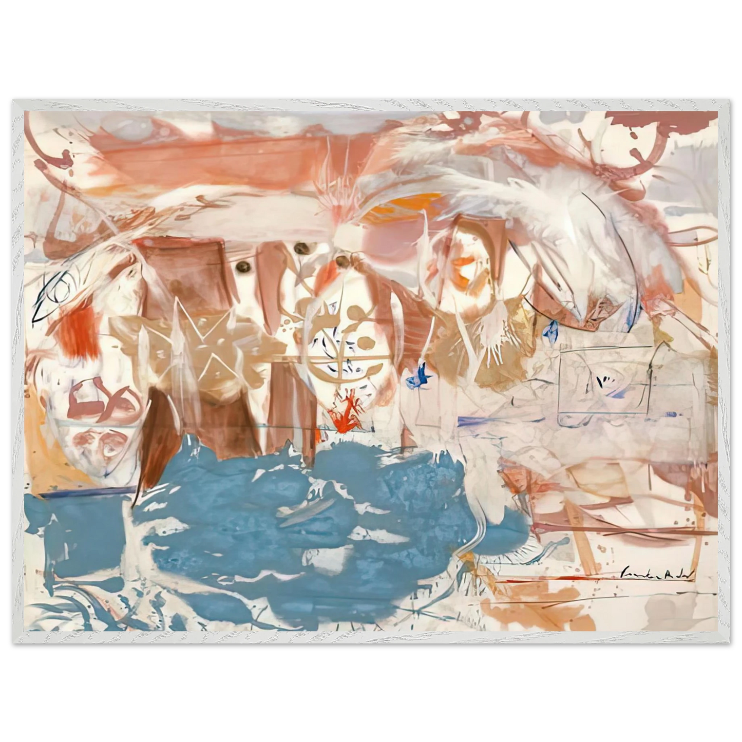 Helen Frankenthaler - Dawn After the Storm, 1957- Wall Art - 21x29.7 cm / 8x12" - Premium Wooden Framed Poster With Fine Art Paper-canvas - Black frame