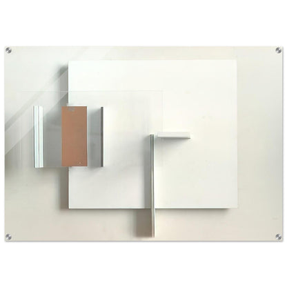ABSTRACT IN WHITE BLACK AND OCHRE 1962 - Victor Pasmore Acrylic Print - 70x100 cm / 28x40″ inches | Victor Pasmore Wall Art | Victor Pasmore Prints