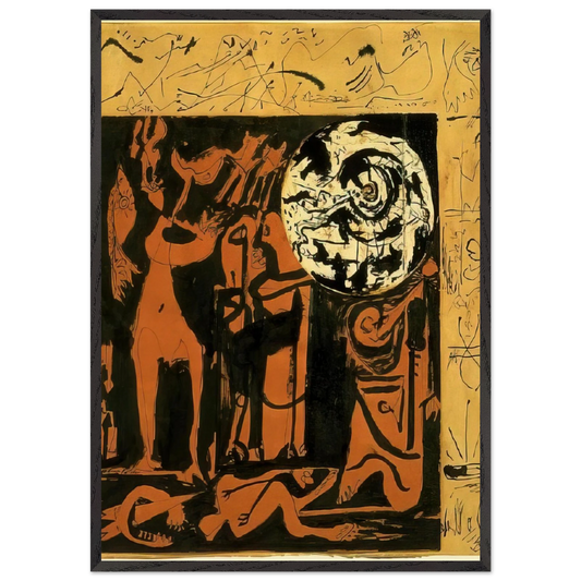 Untitled 3 N2 - Jackson Pollock 70x100 cm / 28x40 inches Framed Art Print – Black Wooden Frame