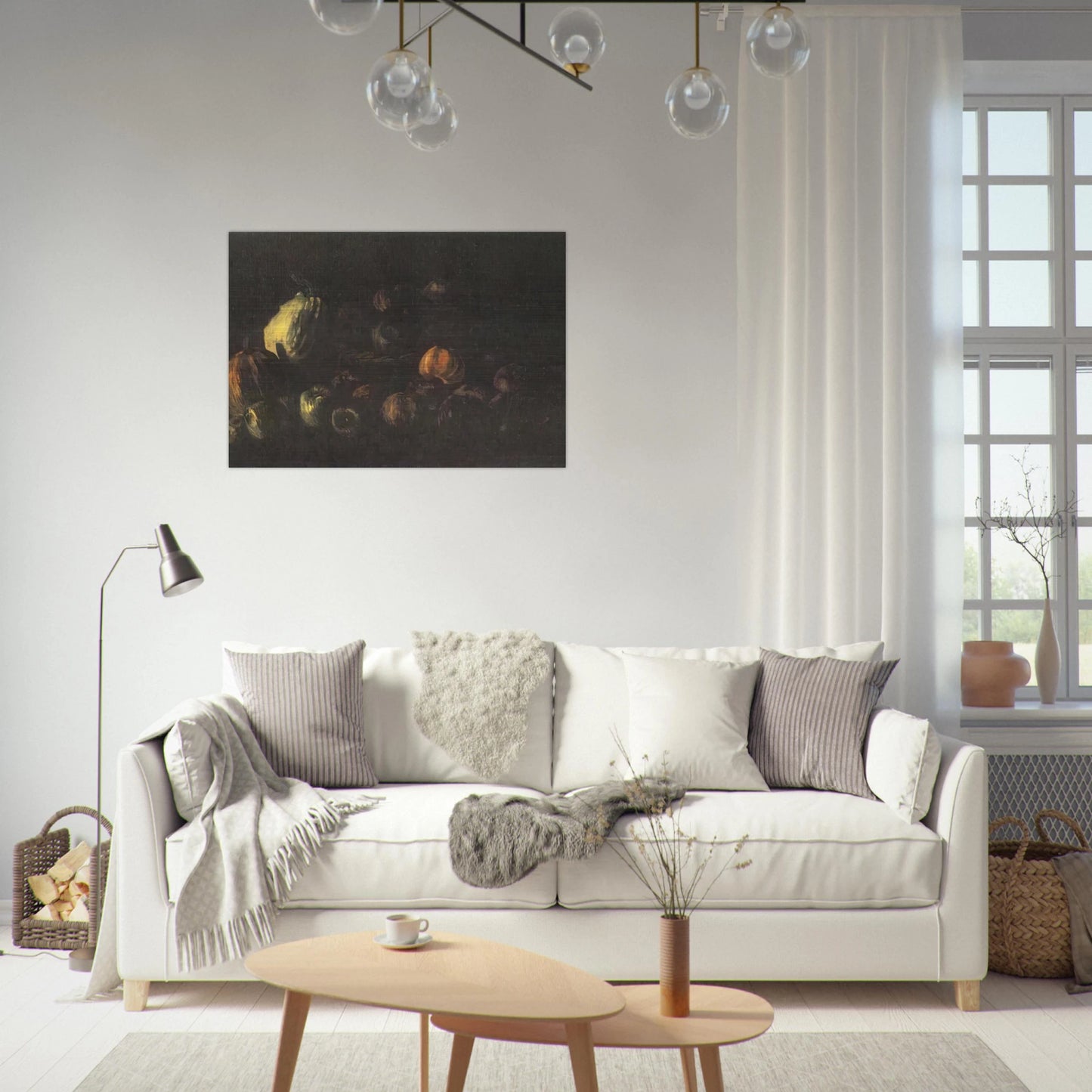 Still life with a basket of apples and two pumpkins - Vincent van Gogh Brushed Aluminum Print - 70x100 cm / 28x40 inches | Vincent van Gogh Aluminum Print | Vincent van Gogh Prints