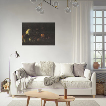 Still life with a basket of apples and two pumpkins - Vincent van Gogh Brushed Aluminum Print - 70x100 cm / 28x40 inches | Vincent van Gogh Aluminum Print | Vincent van Gogh Prints