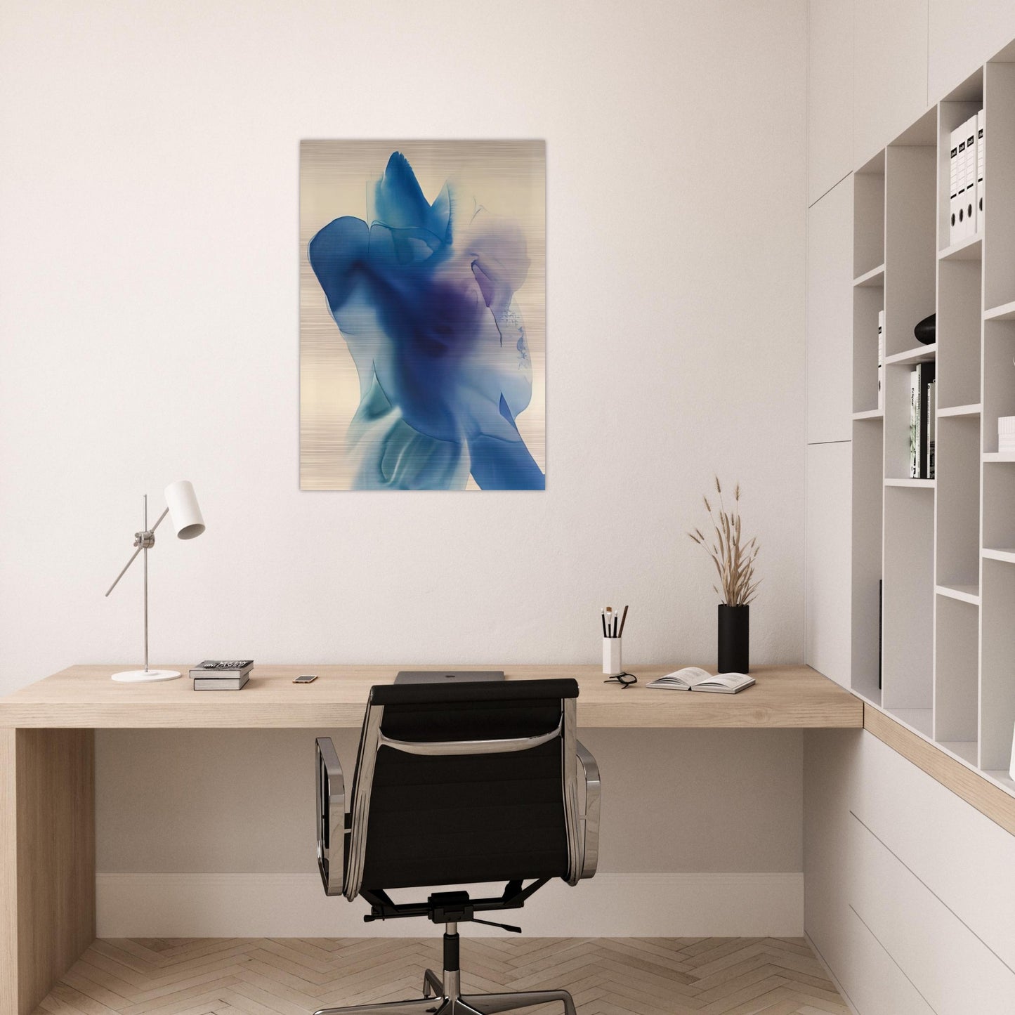 Phenomena Astral Blue - Paul Jenkins Brushed Aluminum Print - 70x100 cm / 28x40 inches | Paul Jenkins Aluminum Print | Paul Jenkins Prints