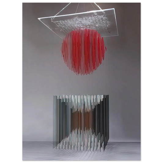 Jesus Rafael Soto - CUBO Y ESFERA VIRTUAL  75x100 cm / 30x40inches Fine Art Poster