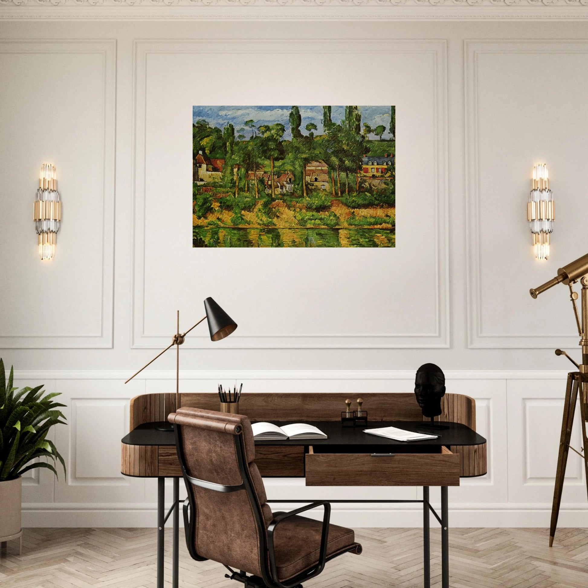 The Chateau de Medan - Paul Cézanne Brushed Aluminum Print - 70x100 cm / 28x40 inches | Paul Cézanne Aluminum Print | Paul Cézanne Prints
