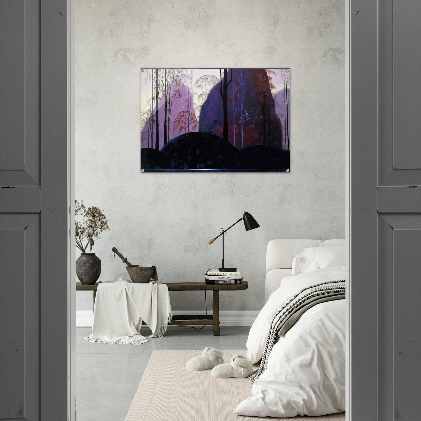 Mauve Redand Purple - Eyvind Earle Acrylic Print - 70x100 cm / 28x40″ inches