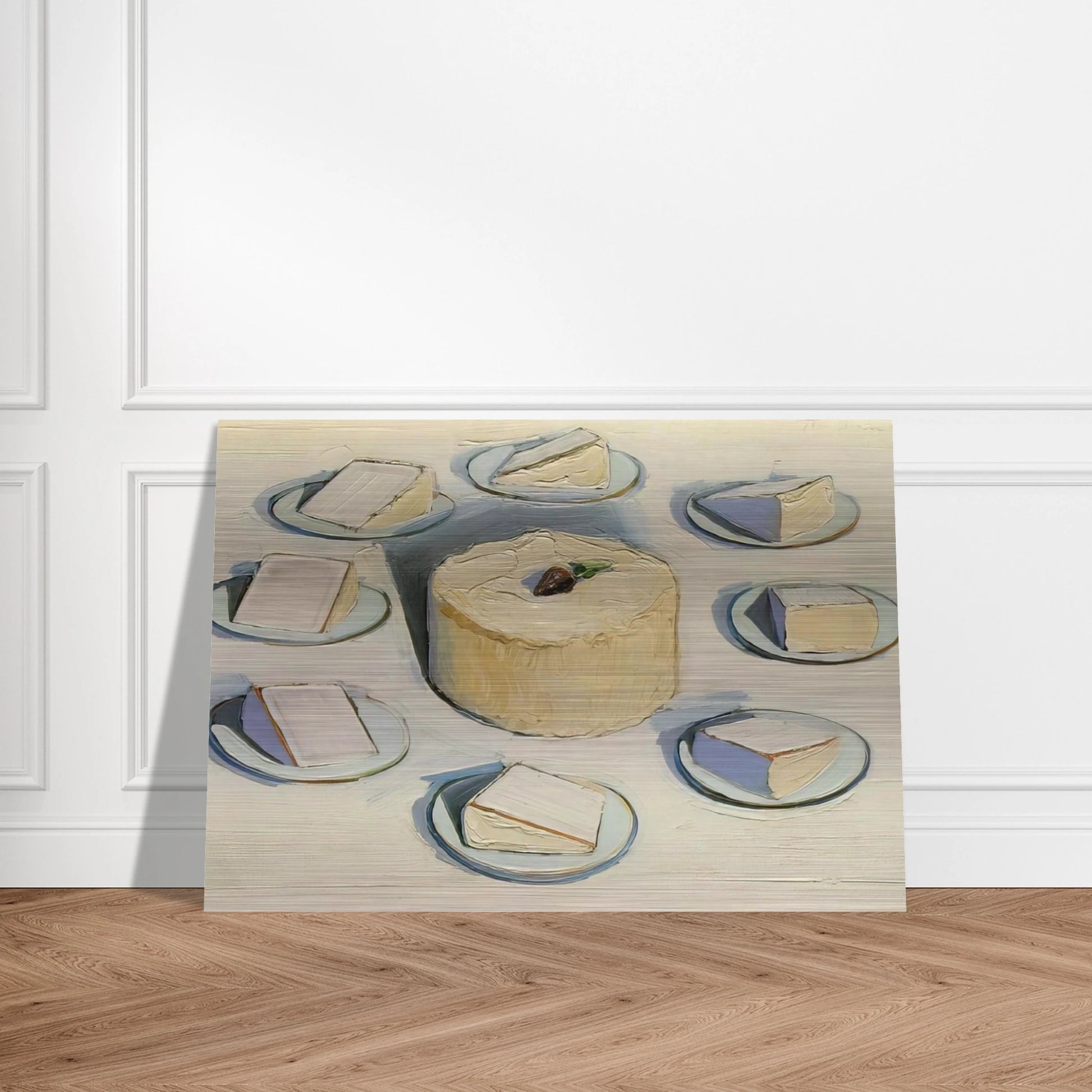 Around the Cake - 1962 - Wayne Thiebaud Brushed Aluminum Print - 70x100 cm / 28x40 inches | Wayne Thiebaud Aluminum Print | Wayne Thiebaud Prints