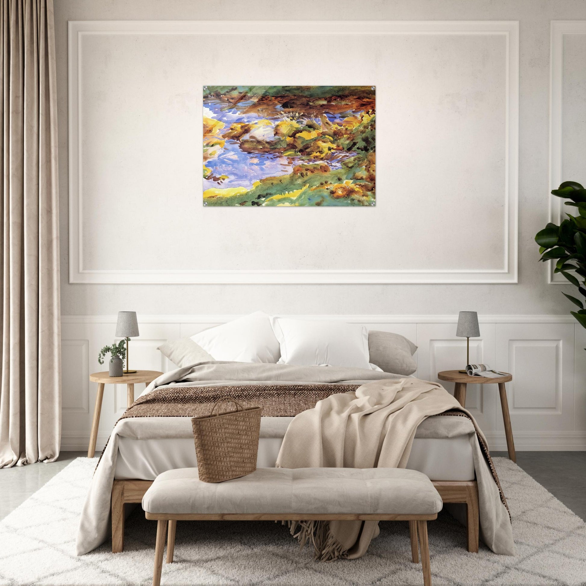 The Alps Val D'Aosta, Purtud - John Singer Sargent Acrylic Print - 70x100 cm / 28x40″ inches | John Singer Sargent Wall Art | John Singer Sargent Prints