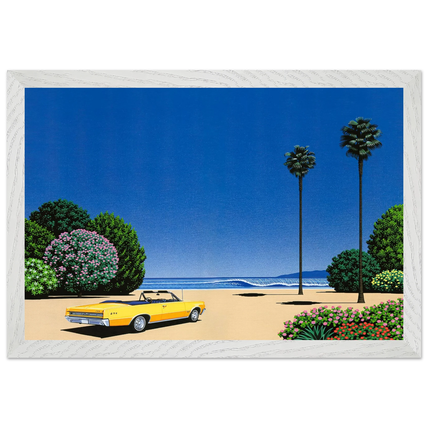 Hiroshi Nagai - Sweet Breeze Alt Coastline at LoverÃƒÂ¢Ã¢â€šÂ¬Ã¢â€žÂ¢s Point Wall Art - 30x40 cm / 12x16 inches - Premium Wooden Framed Poster With Fine Art Paper - Black frame