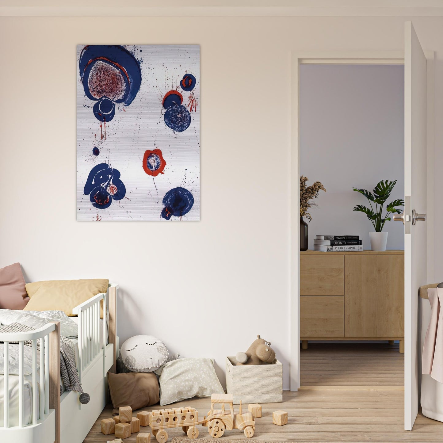Chinese Planet - Sam Francis Brushed Aluminum Print - 70x100 cm / 28x40 inches | Sam Francis Aluminum Print | Sam Francis Prints