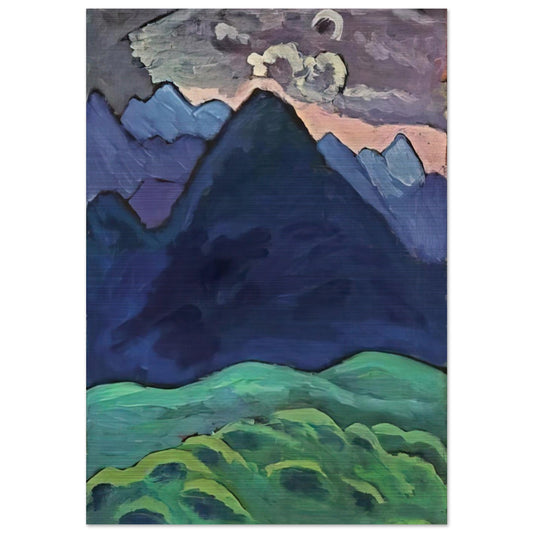 BLAUER KEGELBERG 1930 - Gabriele Munter Brushed Aluminum Print - 70x100 cm / 28x40 inches | Gabriele Munter Aluminum Print | Gabriele Munter Prints